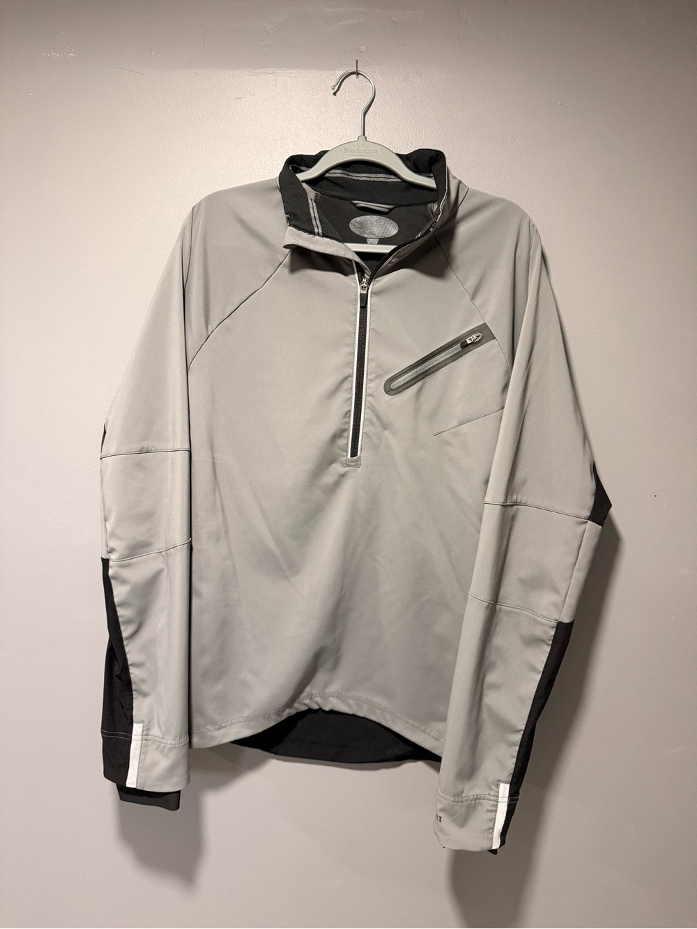 REI Gray and Black Half-Zip Performance Pullover